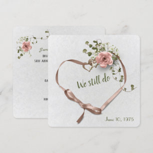 trouwjubileum roos en klimop uitnodiging