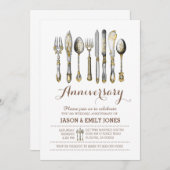 Trouwjubileum viering diner kaart (Voorkant / Achterkant)