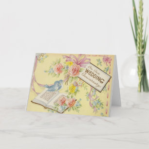 Trouwjubileum wenskaart vintage stijl kaart