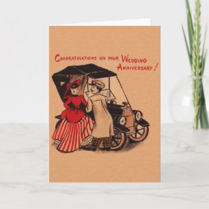 Trouwjubileumkaart met vintage Model T Kaart