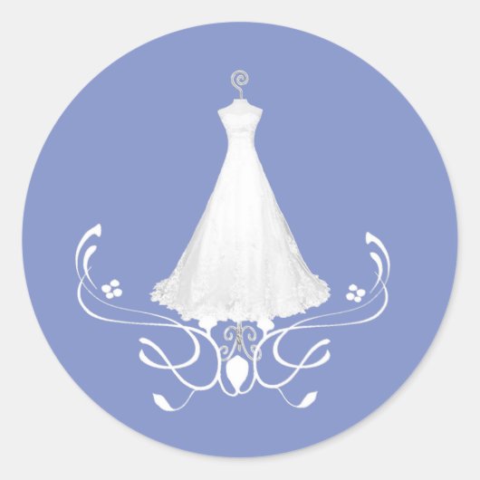 Trouwjurk Blauwe envelop sticker (Voorkant)