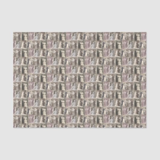 Trouwjurk Bruid en Bruidegom Collage Tissuepapier (Voorkant)