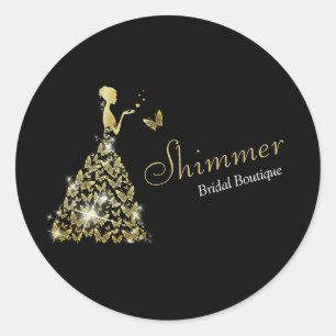 Trouwjurk bruids boetiek bedrijf ronde sticker