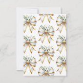 Trouwjurk Goud Witte Boog Bloemige Bruidsmeisjesfe Bedankkaart (Achterkant)