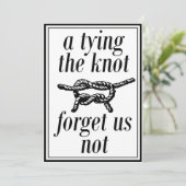 Trouwjurk Knoop De Knoop Grappige Save The Date Tr Kaart (Staand voorkant)