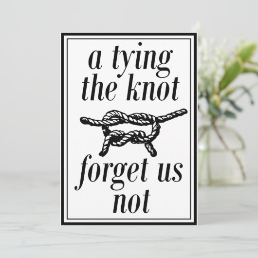 Trouwjurk Knoop De Knoop Grappige Save The Date Tr Kaart (Staand voorkant)