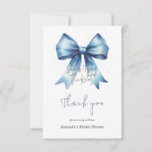 Trouwjurk Knoop iets Blauws Lint Bruidsfeest Bedankkaart (Voorkant)
