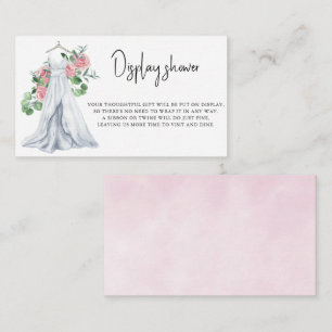 Trouwjurk met bloemen - Bruiloftsshower uitstallin Informatiekaartje