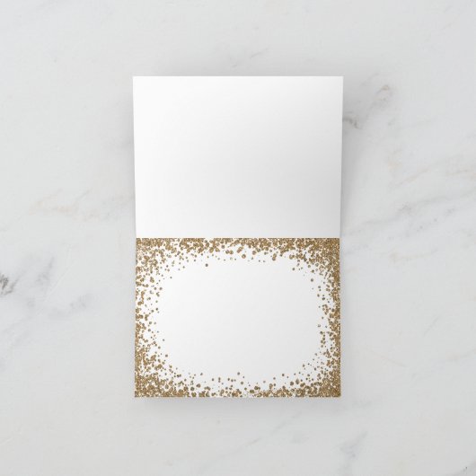 Trouwjurk met glitters en blozende blos Trouwkaart Bedankkaart (Binnen)