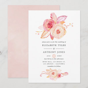 Trouwjurk met Pastel Roze Bloemen en Kant Kaart