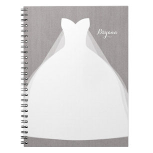 Trouwjurk Moderne Glamour Bruidsdouche Grijs Notitieboek