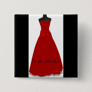 Trouwjurk Moeder van de Bruid Knoop Speld Vierkante Button 5,1 Cm