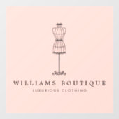 Trouwjurk Paspop Boutique Roze Raamsticker (Vel)