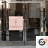 Trouwjurk Paspop Boutique Roze Raamsticker (Kantoordeur)