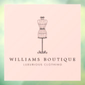 Trouwjurk Paspop Boutique Roze Raamsticker (Vel 3)