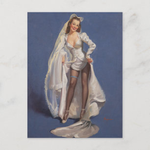 Trouwjurk pin-up briefkaart