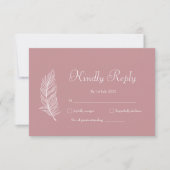 Trouwjurk ROE Roze & Wit Eenvoudig RSVP Kaartje (Voorkant)