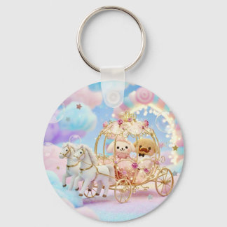 Trouwjurk Schattig Hondje Sprookjesachtige Koets Sleutelhanger