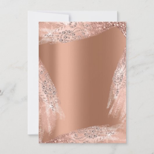 Trouwjurk Sweet 16th Roze Koper Diamant Glitter Kaart (Voorkant)