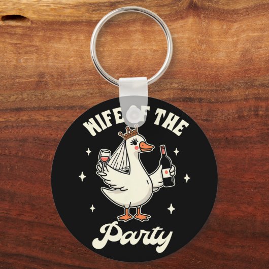 Trouwjurk Te Sillen Gans Trouwfeest Drinken Echtge Sleutelhanger (Voorkant)