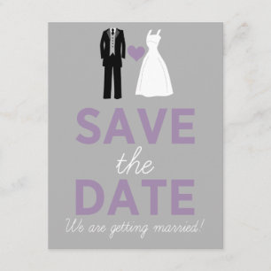 Trouwjurk & Tuxedo Save The Date Aankondiging