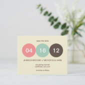 Trouwkaart aankondiging 'save the date' met ecru p (Staand voorkant)