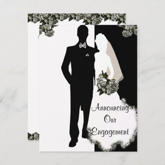 Trouwkaart - Aankondiging Verloving (Voorkant / Achterkant)