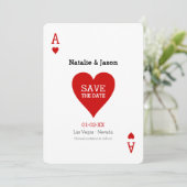 Trouwkaart Ace of Hearts Save The Date (Staand voorkant)