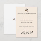 Trouwkaart Antwoordkaart Kleine Bij RSVP Kaartje (Voorkant / Achterkant)