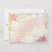 Trouwkaart antwoordkaart met bloemmotief RSVP kaartje (Achterkant)