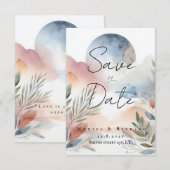 Trouwkaart aquarel kaart (Voorkant / Achterkant)