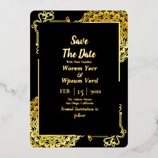 Trouwkaart Beauty and The Beast Save The Date Folie Uitnodiging