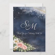 Trouwkaart bedanken – Elegant S&M-ontwerp