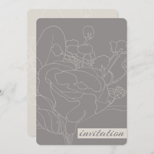 Trouwkaart bloemmotief (Natuurlijk) Kaart (Voorkant / Achterkant)