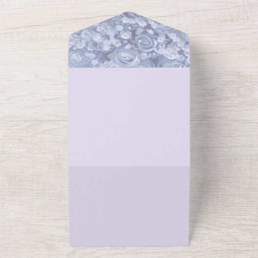 Trouwkaart 'Blue Bells All in One' All In One Uitnodiging (Buitenkant)