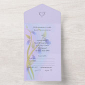 Trouwkaart 'Blue Bells All in One' All In One Uitnodiging (Binnen)