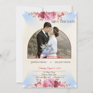 Trouwkaart Blush Rose Kerk Save The Date