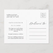 Trouwkaart Blush Roze Aquarel Bloem Save the Date Aankondigingskaart (Achterkant)