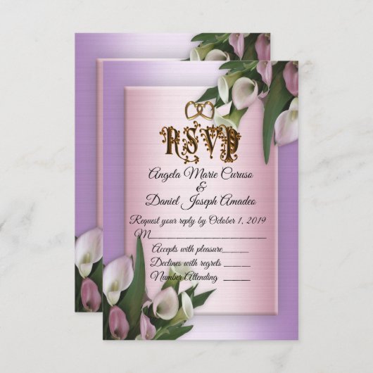 Trouwkaart calla lily's RSVP Kaart (Voorkant / Achterkant)