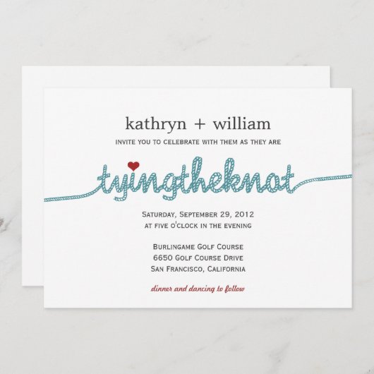 Trouwkaart 'De Knoop Doorhakken' Kaart (Voorkant / Achterkant)