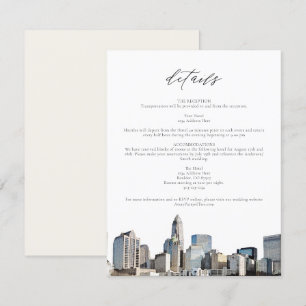 Trouwkaart Details Card CHARLOTTE NORTH CAROLINA Kaart