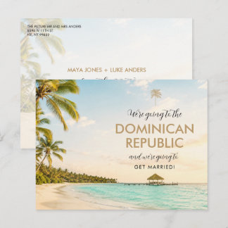 Trouwkaart Dominicaanse Republiek Save the Date Aankondigingskaart