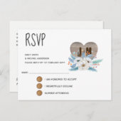 Trouwkaart 'Eeuwige Liefde' met Witte Bloem Uitnodiging Briefkaart (Voorkant / Achterkant)