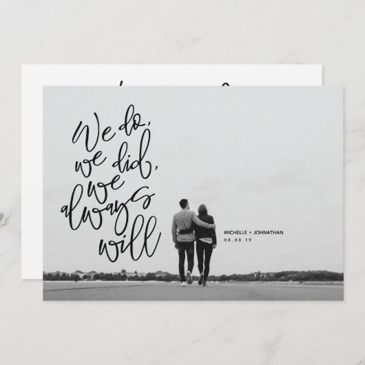 Trouwkaart en uitnodigingskaart voor weglopers kaart (Voorkant / Achterkant)