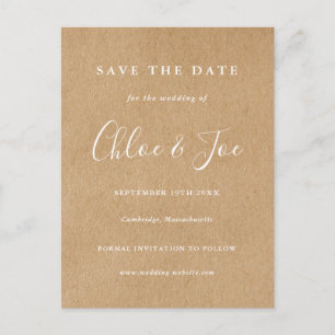 Trouwkaart handtekening Save the Date Rustieke Kra Briefkaart