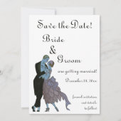 Trouwkaart Huwelijksaankondiging Art Deco Stijl Save The Date (Achterkant)