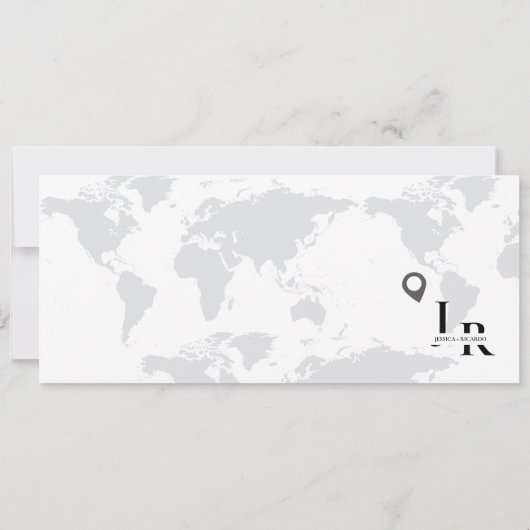 Trouwkaart instapkaart Navy blauw Kaart (Achterkant)