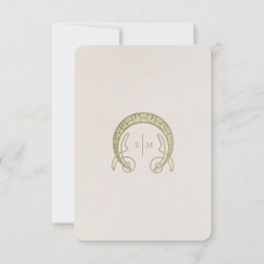 Trouwkaart Insteekkaart Bedankt Vintage Art Nouvea Kaart (Achterkant)