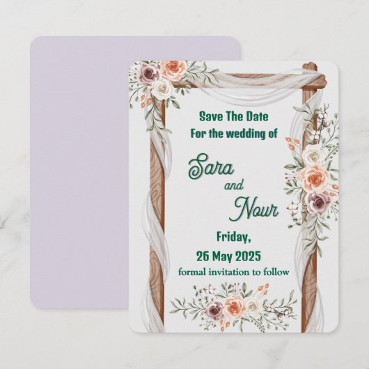 Trouwkaart Kaart (Voorkant / Achterkant)