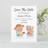 Trouwkaart kampeer bruiloft save the date kaarten (Staand voorkant)